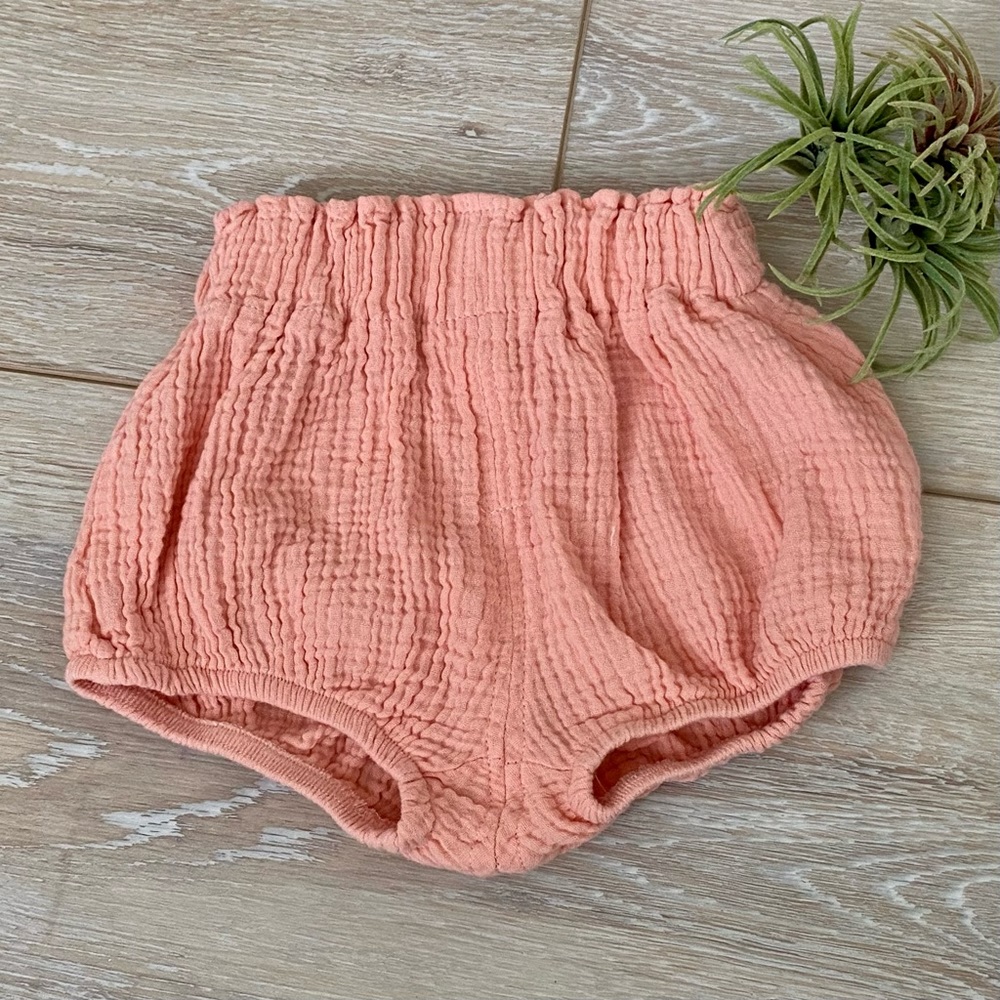 Super Cute Crinkled Salmon Pink Cotton Kids Tales Baby Bloomers
